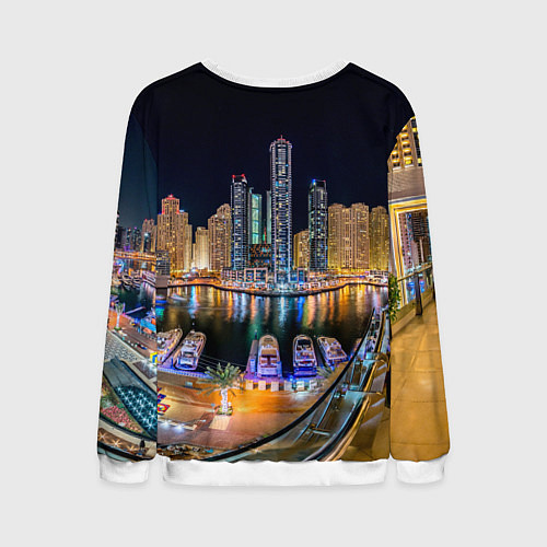 Мужской свитшот Дубай Марина / 3D-Белый – фото 2