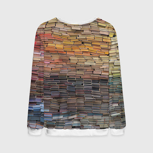 Мужской свитшот Книжные кирпичики знаний / 3D-Белый – фото 2