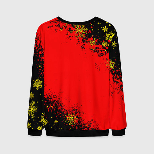 Мужской свитшот НОВОГОДНИЙ МАНЧЕСТЕР ЮНАЙТЕД ЧЁРНО ЗОЛОТОЙ / 3D-Черный – фото 2