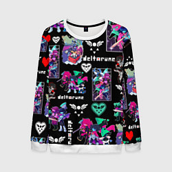 Свитшот мужской DELTARUNE PATTERN ART ГЕРОИ ДЕЛЬТАРУН, цвет: 3D-белый