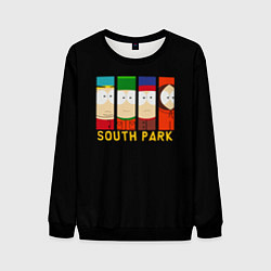 Свитшот мужской South Park - Южный парк главные герои, цвет: 3D-черный