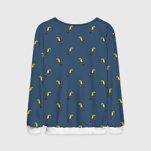 Мужской свитшот Тукан паттерн / 3D-Белый – фото 2