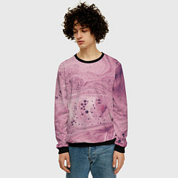 Свитшот мужской Нежная розовая пенка, цвет: 3D-черный — фото 2