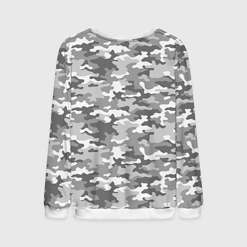 Мужской свитшот Серый Военный Камуфляж / 3D-Белый – фото 2