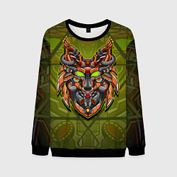 Свитшот мужской Кибер-лис, цвет: 3D-черный