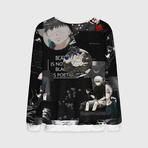 Мужской свитшот Грустный Канеки Токийский Гуль Tokyo Ghoul / 3D-Белый – фото 2