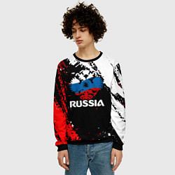 Свитшот мужской Russia Герб в цвет Флага, цвет: 3D-черный — фото 2