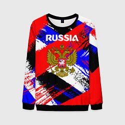 Свитшот мужской Russia Геометрия патриотизм, цвет: 3D-черный
