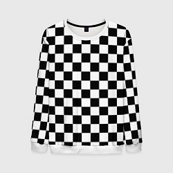 Свитшот мужской Chess Squares Cubes, цвет: 3D-белый