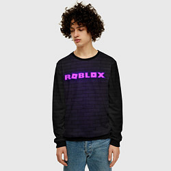Свитшот мужской ROBLOX NEON LOGO ИГРА РОБЛОКС, цвет: 3D-черный — фото 2