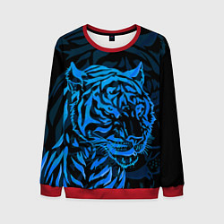 Свитшот мужской Голубой тигр Blue, цвет: 3D-красный