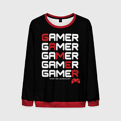 Свитшот мужской GAMER - GAMER - GAMER, цвет: 3D-красный