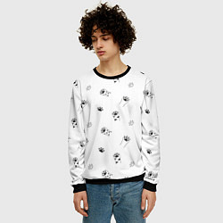 Свитшот мужской Паттерн - кошачьи лапки 3D, цвет: 3D-черный — фото 2