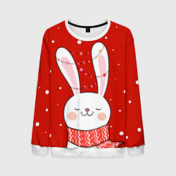 Мужской свитшот ЗАЙКА И СНЕЖИНКИ