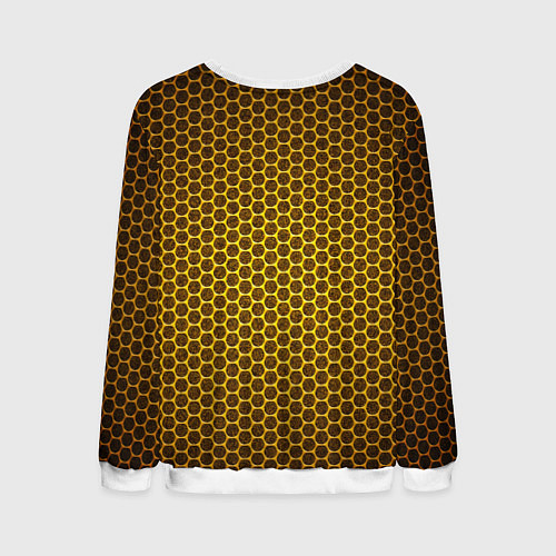 Мужской свитшот Lamborghini gold соты / 3D-Белый – фото 2