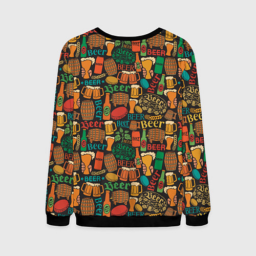 Мужской свитшот Пиво Beer / 3D-Черный – фото 2