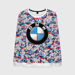 Свитшот мужской BMW M PATTERN LOGO, цвет: 3D-белый