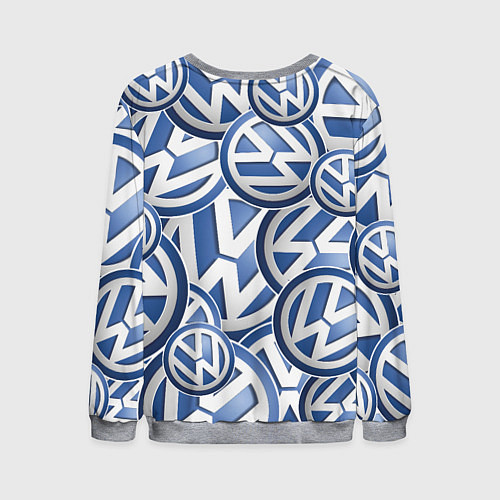 Мужской свитшот Volkswagen logo Pattern / 3D-Меланж – фото 2