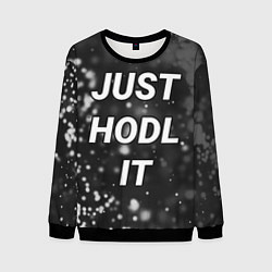 Свитшот мужской CRYPTO - JUST HODL IT Частицы, цвет: 3D-черный