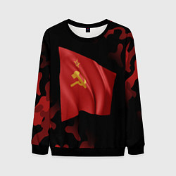 Свитшот мужской СССР - ФЛАГ и Камуфляж, цвет: 3D-черный