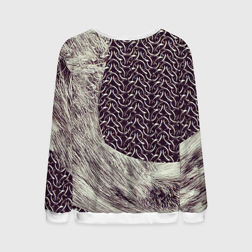 Мужской свитшот Доспехи Викинга / 3D-Белый – фото 2