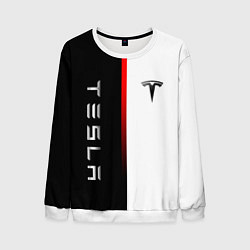 Мужской свитшот ТЕСЛА -TESLA КРАСНАЯ ЛИНИЯ МИНИМАЛИЗМ