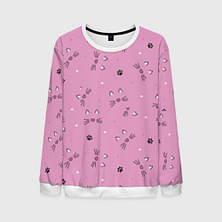 Свитшот мужской Мир мурчащих котов, цвет: 3D-белый