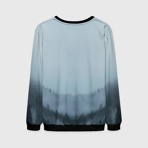 Мужской свитшот Валькнут - древний символ скандинавов / 3D-Черный – фото 2