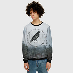 Свитшот мужской ВОРОН НА РУНАХ РУНЫ, цвет: 3D-черный — фото 2