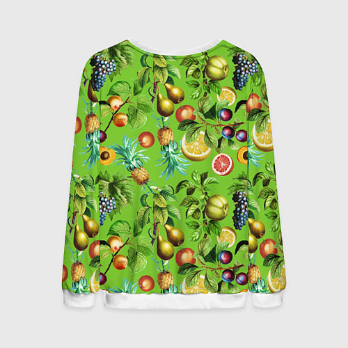Мужской свитшот Сочные фрукты паттерн / 3D-Белый – фото 2