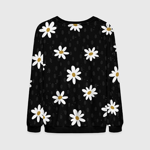 Мужской свитшот Daisies Ромашки / 3D-Черный – фото 2