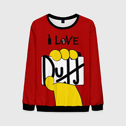 Мужской свитшот I LOVE DUFF Симпсоны, Simpsons