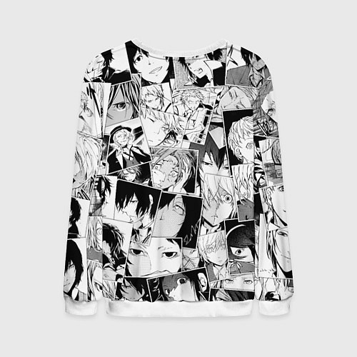Мужской свитшот Bungo Stray Dogs pattern / 3D-Белый – фото 2