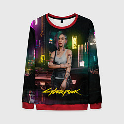 Свитшот мужской Judy cyberpunk2077, цвет: 3D-красный