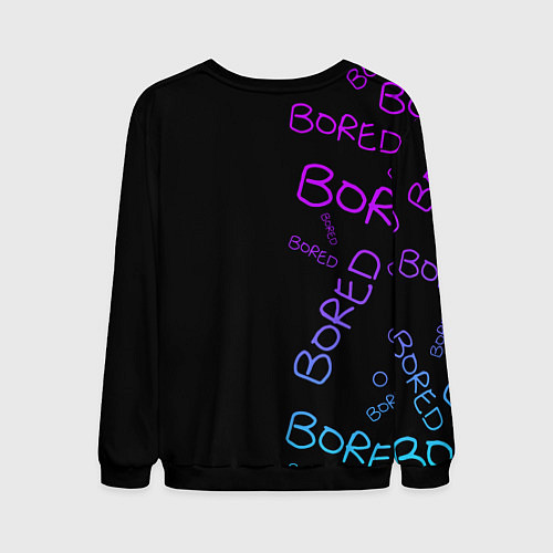 Мужской свитшот Neon Bored Half pattern / 3D-Черный – фото 2