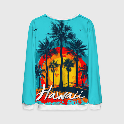 Мужской свитшот Hawaii Солнце, Пальмы / 3D-Белый – фото 2