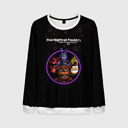 Свитшот мужской Five Nights at Freddys - персонажи из игры, цвет: 3D-белый