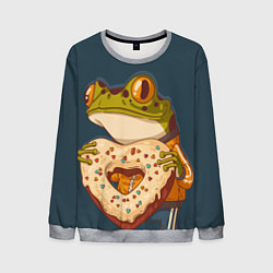 Свитшот мужской Лягуха с пряником, цвет: 3D-меланж