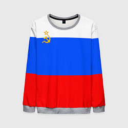 Свитшот мужской Флаг России с серпом и молотом, цвет: 3D-меланж