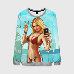 Свитшот мужской GTA Beach girl, цвет: 3D-меланж