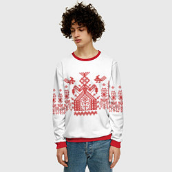 Свитшот мужской Богиня Судьбы Макошь 3D, цвет: 3D-красный — фото 2