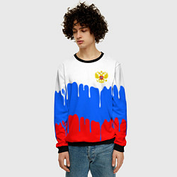 Свитшот мужской Флаг герб russia, цвет: 3D-черный — фото 2