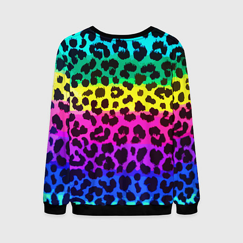 Мужской свитшот Leopard Pattern Neon / 3D-Черный – фото 2