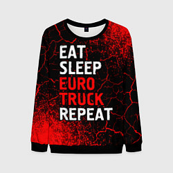 Мужской свитшот Eat Sleep Euro Truck Repeat Спрей