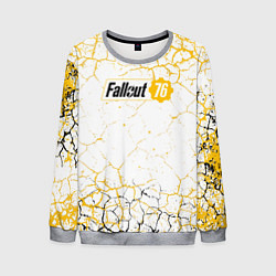 Свитшот мужской Fallout 76 Жёлтая выжженная пустошь, цвет: 3D-меланж