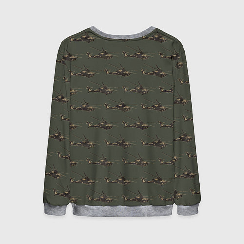 Мужской свитшот Вертолеты паттерн / 3D-Меланж – фото 2