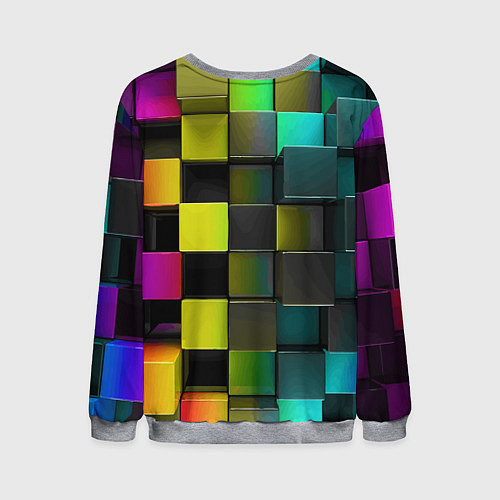 Мужской свитшот Colored Geometric 3D pattern / 3D-Меланж – фото 2