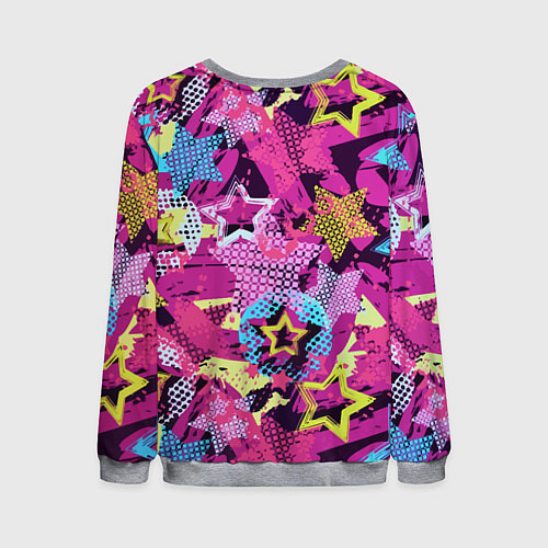 Мужской свитшот Star Colorful Pattern Fashion Neon / 3D-Меланж – фото 2