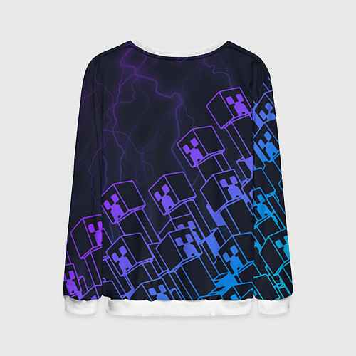 Мужской свитшот Minecraft CREEPER NEON / 3D-Белый – фото 2