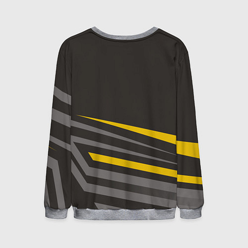 Мужской свитшот Котик лежит на ноутбуке / 3D-Меланж – фото 2